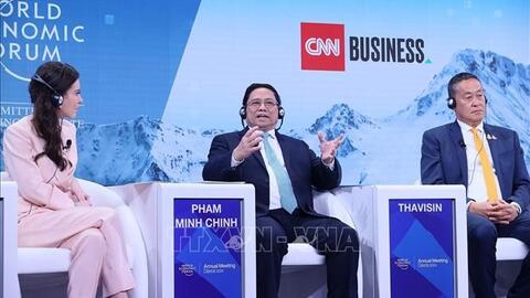 Thủ tướng Phạm Minh Chính làm diễn giả chính tại phiên thảo luận “Bài học từ ASEAN” trong khuôn khổ WEF Davos 2024