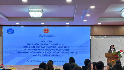 Lấy ý kiến dự thảo về quy tắc xuất xứ hàng hoá trong Hiệp định EVFTA