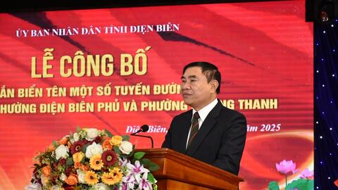 Điện Biên tổ chức gắn biển tên một số tuyến đường