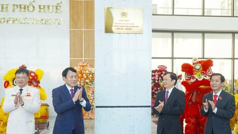 Đại tướng Lương Tam Quang, Bộ trưởng Bộ Công an dự lễ gắn biển công trình cơ sở làm việc mới Công an TP Huế