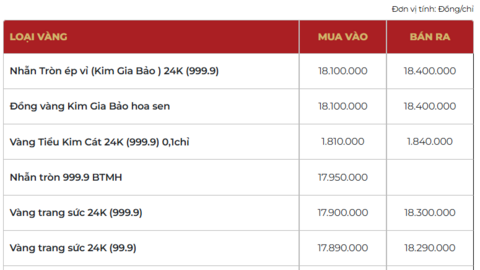 Giá vàng ngày 27/02/2026: Có nhịp giảm nhẹ