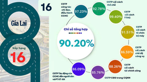 PAR INDEX của Gia Lai đạt trên 90%, thuộc nhóm A cả nước