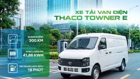 Xe tải van điện THACO TOWNER E hoàn toàn mới: Giải pháp vận chuyển xanh, hiệu quả, kinh tế cho logistics đô thị