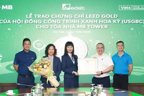 MB Tower đạt chứng chỉ LEED Gold, đánh dấu bước tiến trong chiến lược phát triển bền vững