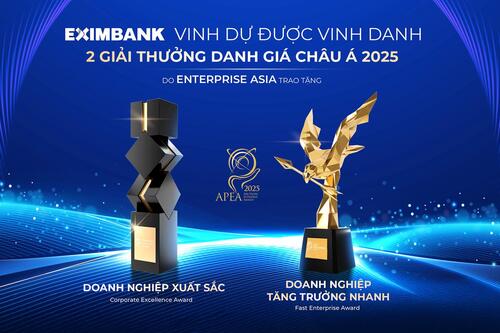 Eximbank được vinh danh “ Doanh nghiệp xuất sắc châu Á” và “ Doanh nghiệp tăng trưởng nhanh” tại APEA 2025