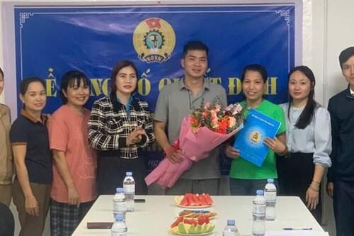 Thành lập Công đoàn cơ sở Công ty TNHH Saeva Vina