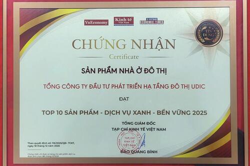 Khẳng định vị thế thương hiệu UDIC với TOP 10 Sản phẩm - Dịch vụ xanh - Bền vững 2025