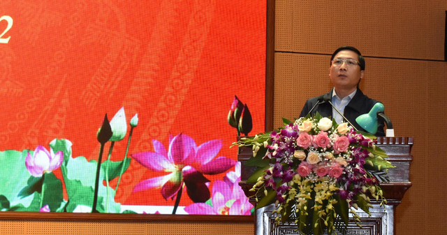  Bí thư Huyện ủy Nguyễn Thanh Liêm phát biểu kết luận hội nghị