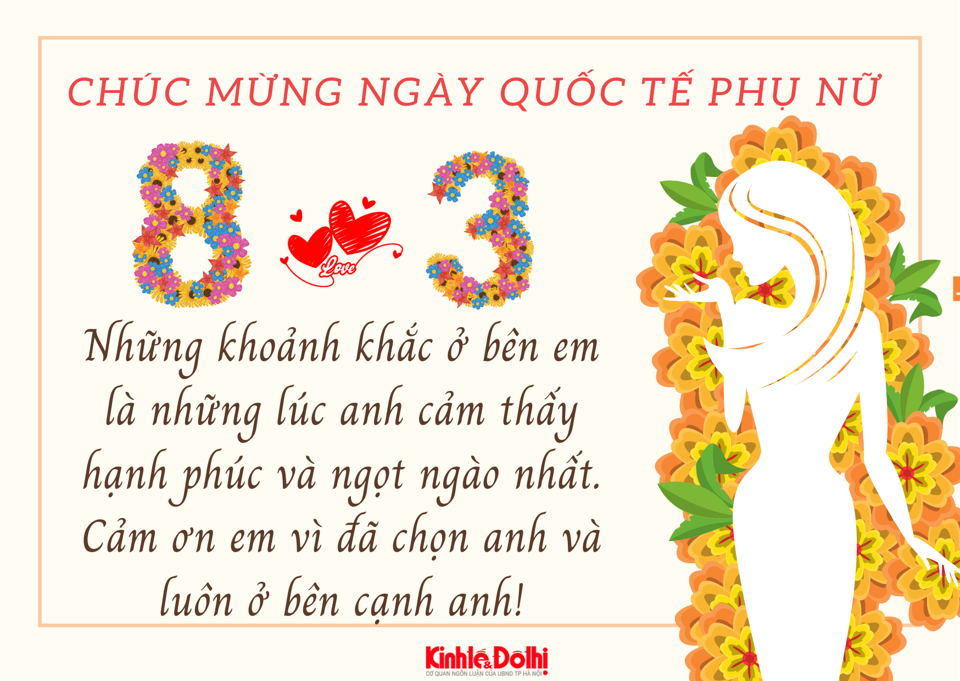 Gợi ý lời chúc 8/3 lãng mạn tặng vợ, người yêu - Ảnh 1