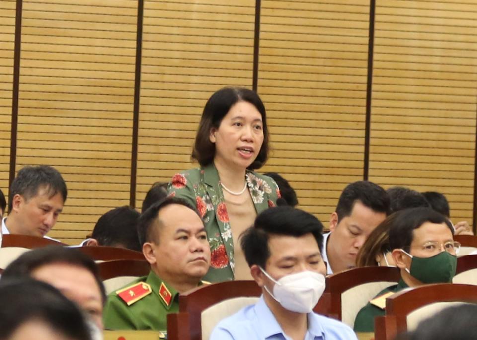 ĐB Nguyễn Bích Thủy (Tổ ĐB quận Cầu Giấy) đặt câu hỏi tại phiên giải trình
