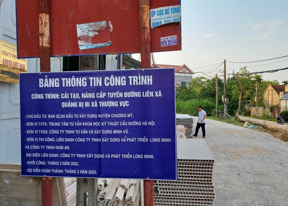 Dự án cải tạo, nâng cấp tuyến đường liên xã Quảng Bị - Thượng Vực mới được khởi công đầu tháng 3/2022.