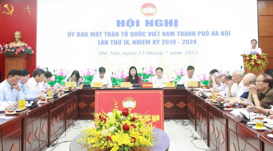Quang cảnh Hội nghị Ủy ban MTTQ Việt Nam TP Hà Nội lần thứ IX, nhiệm kỳ 2019-2024