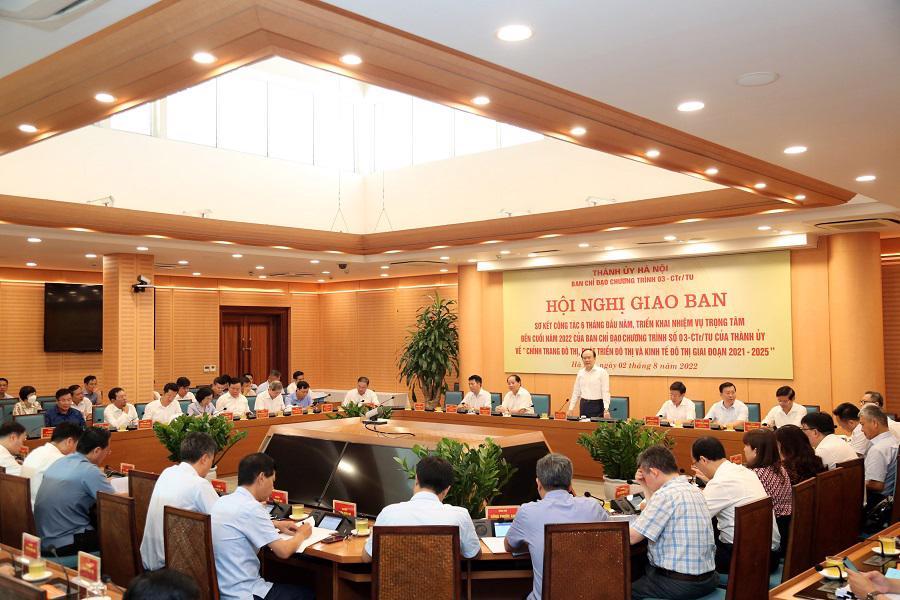 Quang cảnh Hội nghị giao ban sơ kết công tác 6 tháng đầu năm, triển khai nhiệm vụ trọng tâm đến cuối năm 2022 của Ban chỉ đạo Chương trình 03-CTr/TU 