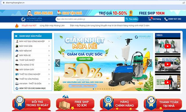 Mua máy bơm hơi nhanh chóng, đơn giản tại website của Hoàng Liên