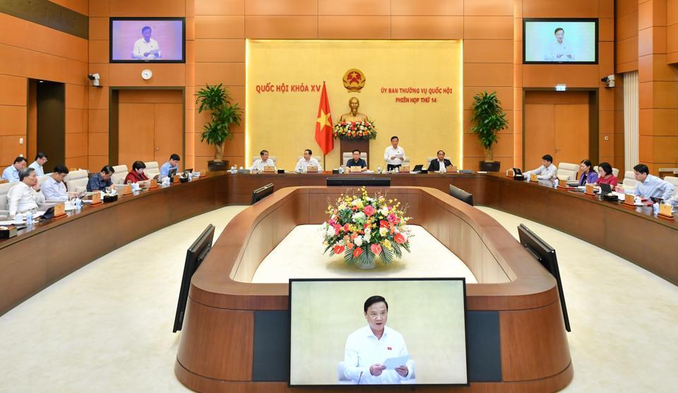 Quang cảnh phiên họp 14 Ủy ban Thường vụ Quốc hội. Ảnh: Quochoi.vn