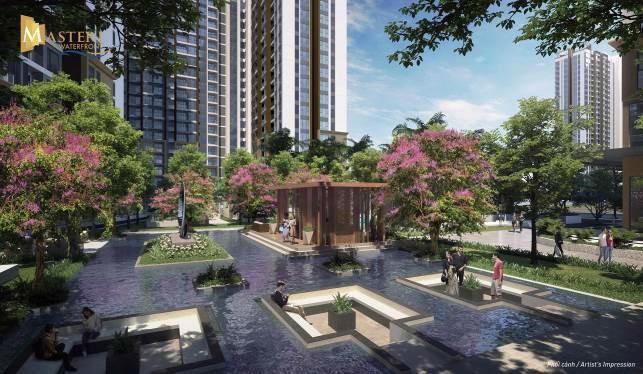 Masteri West Heights sở hữu vị trí kim cương giữa trung tâm đại đô thị Vinhomes Smart City. Ảnh phối cảnh.