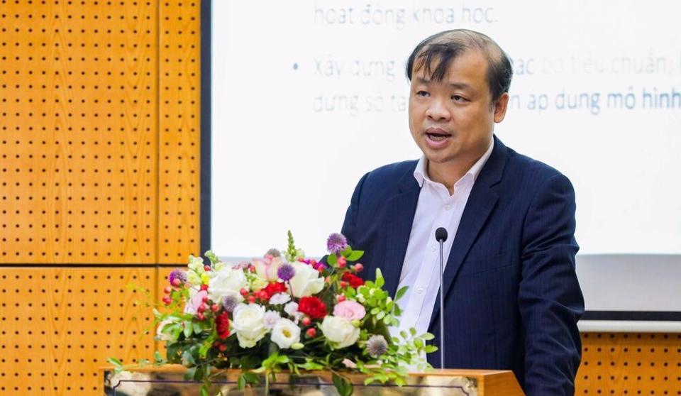 Phó Viện trưởng Viện Nghiên cứu quản lý kinh tế Trung ương Nguyễn Hoa Cương phát biểu tại Hội thảo. Ảnh: Khắc Kiên