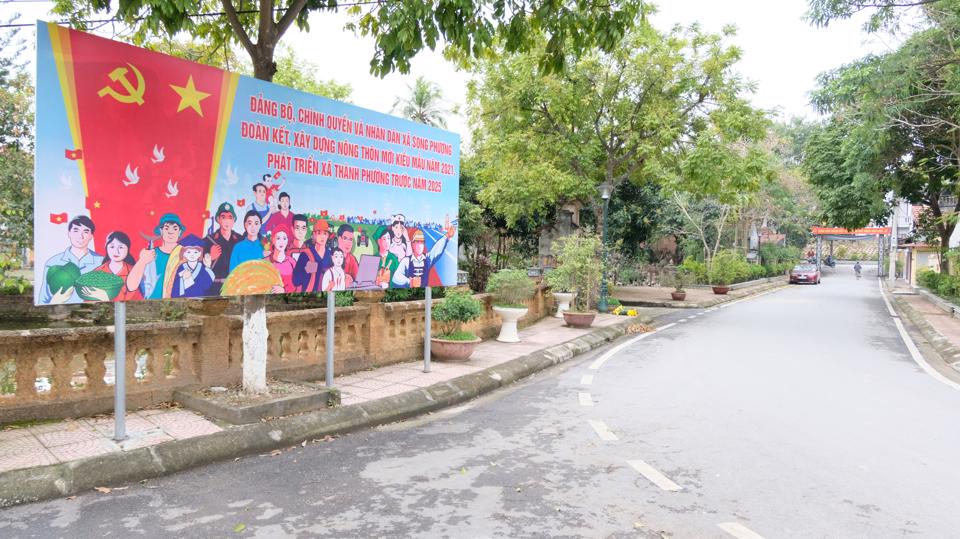 Diện mạo nông thôn mới tại xã Song Phượng, huyện Đan Phượng.