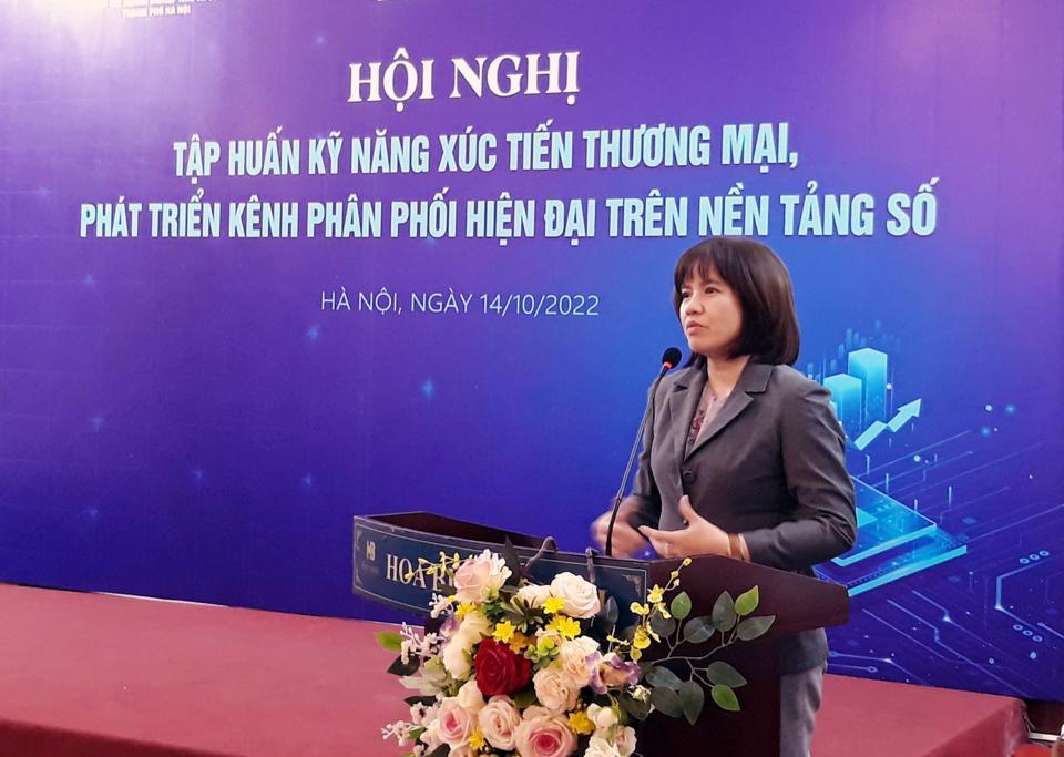 Phó Giám đốc HPA Nguyễn Thị Mai Anh phát biểu tại hội nghị