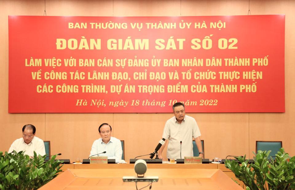 Bí thư Ban Cán sự Đảng, Chủ tịch UBND TP Hà Nội Trần Sỹ Thanh làm rõ một số nội dung đoàn giám sát nêu