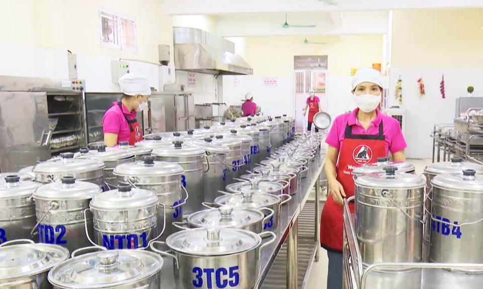 Bếp ăn tập thể trường Mầm non Đan Phượng, huyện Đan Phượng.