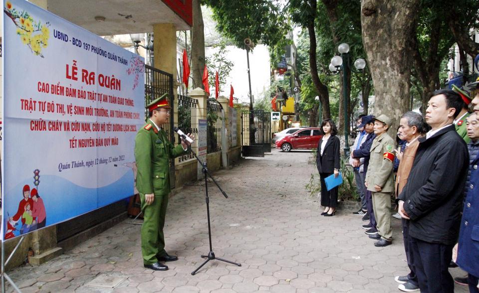 Lễ ra quân tại phường Quán Thánh, quận Ba Đình.