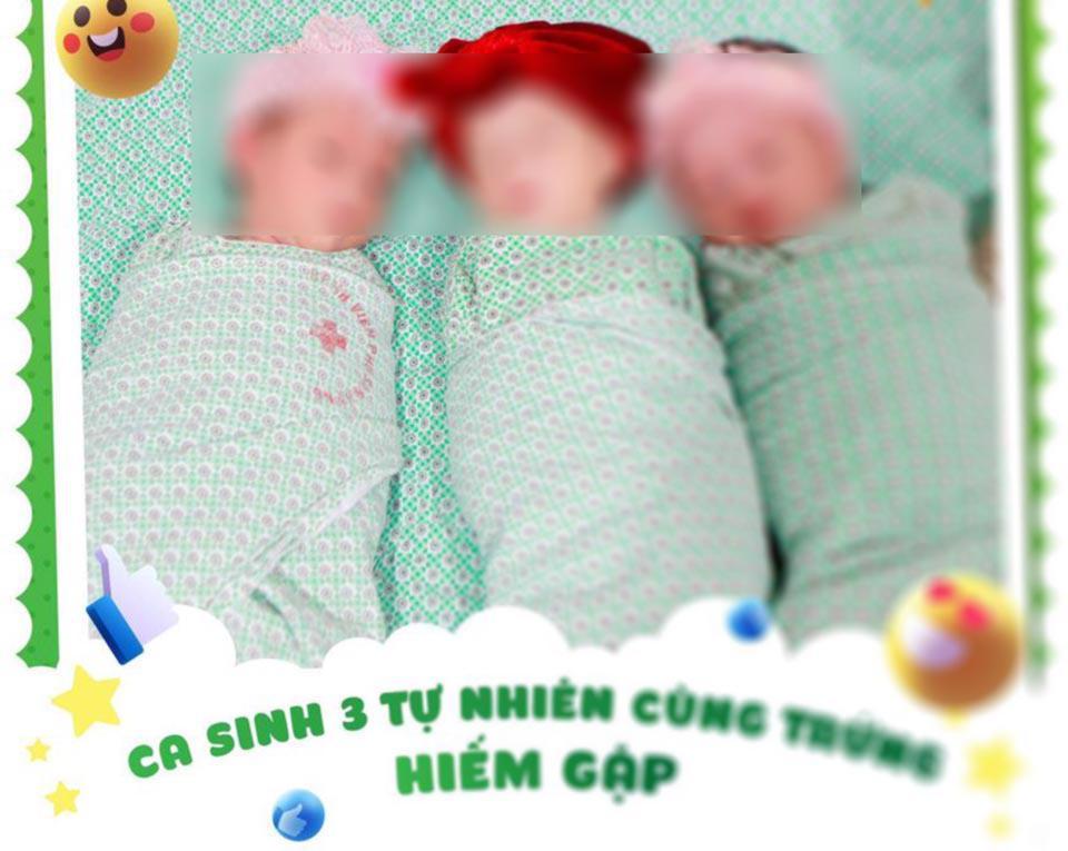 Đây là ca sinh 3 vô cùng hiếm gặp, mang 3 thai tự nhiên cùng trứng, nghĩa là từ 1 phôi đã phân chia để thành 3 thai phát triển độc lập.