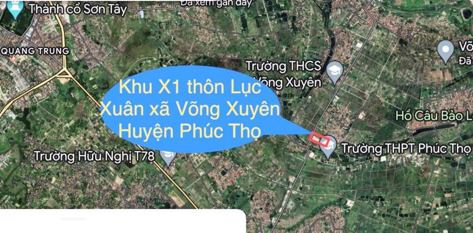 7 thửa đất thuộc khu X1, thôn Lục Xuân (xã Võng Xuyên, huyện Phúc Thọ) sắp được đưa ra đấu giá.
