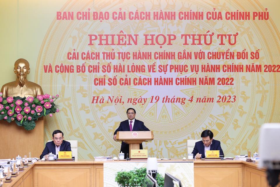 Thủ tướng Phạm Minh Chính, Trưởng Ban Chỉ đạo cải cách hành chính (CCHC) của Chính phủ, chủ trì Phiên họp thứ 4 của Ban Chỉ đạo.