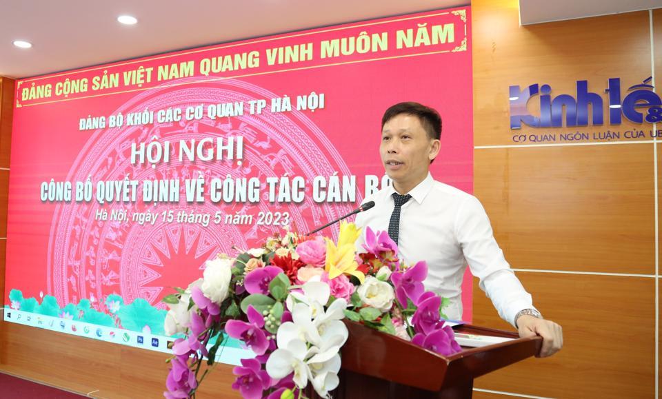 Bí thư Đảng uỷ, Tổng Biên tập báo Kinh tế & Đô thị Nguyễn Thành Lợi phát biểu tại buổi lễ.