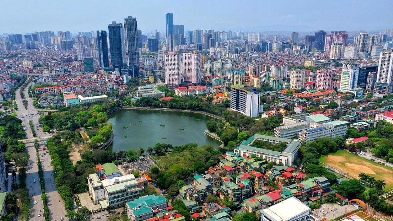 Một góc TP Hà Nội nhìn từ trên cao. Ảnh: Lê Việt.