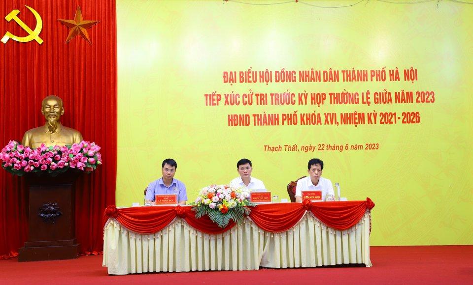 Tổ đại biểu HĐND TP đơn vị bầu cử số 27 tiếp xúc cử tri huyện Thạch Thất sáng 22/6