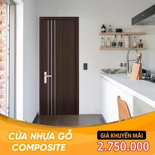 Cửa composite vân gỗ giá rẻ  - Ảnh 1