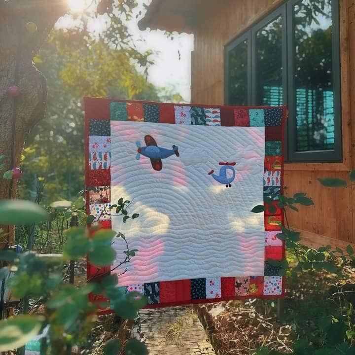 Một tấm chăn được làm bằng nghệ thuật Quilting