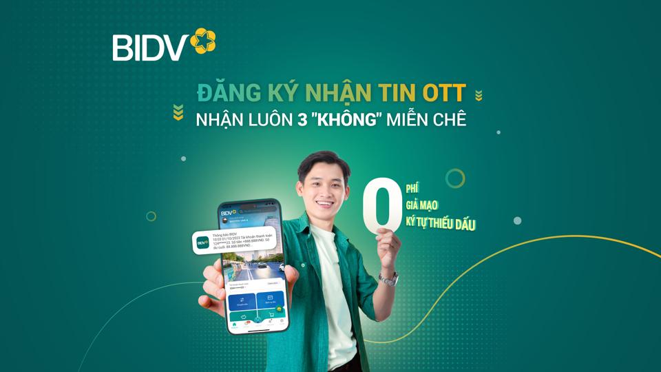 Nhận biến động số dư với mức phí 0 đồng tại BIDV  - Ảnh 1