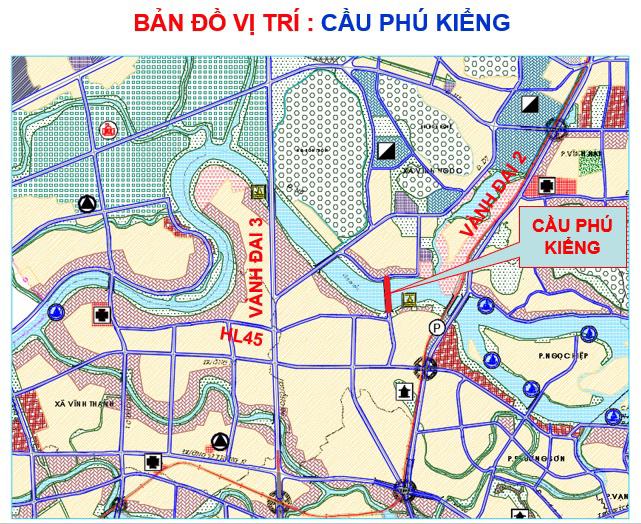 Bản đồ vị trí cầu Phú Kiểng.