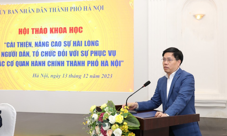 Vụ trưởng Vụ Cải cách hành chính (Bộ Nội vụ) Phạm Minh Hùng phát biểu 