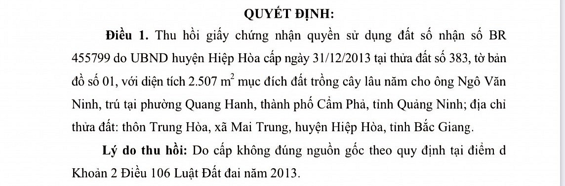 Bắc Giang: Nhiều cán bộ của huyện Hiệp Hòa phải kiểm điểm trách nhiệm liên quan đất đai