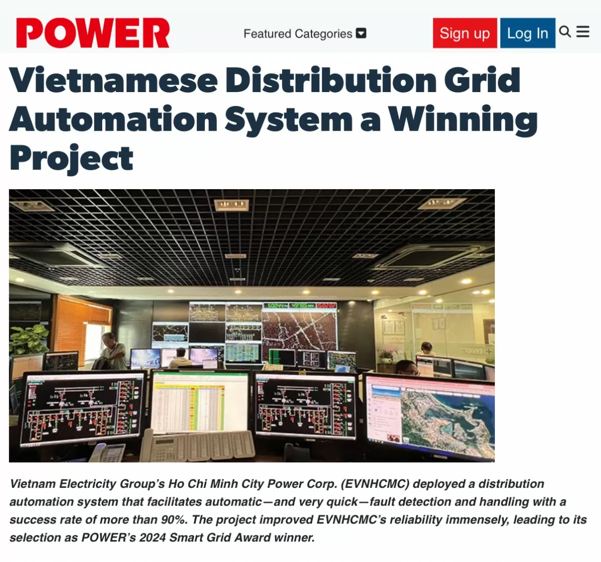 EVNHCMC liên tiếp đoạt 2 giải thưởng quốc tế cho “Lưới điện thông minh - Smart Grid” EVNHCMC liên tiếp đoạt 2 giải thưởng quốc tế cho “Lưới điện thông minh - Smart Grid”