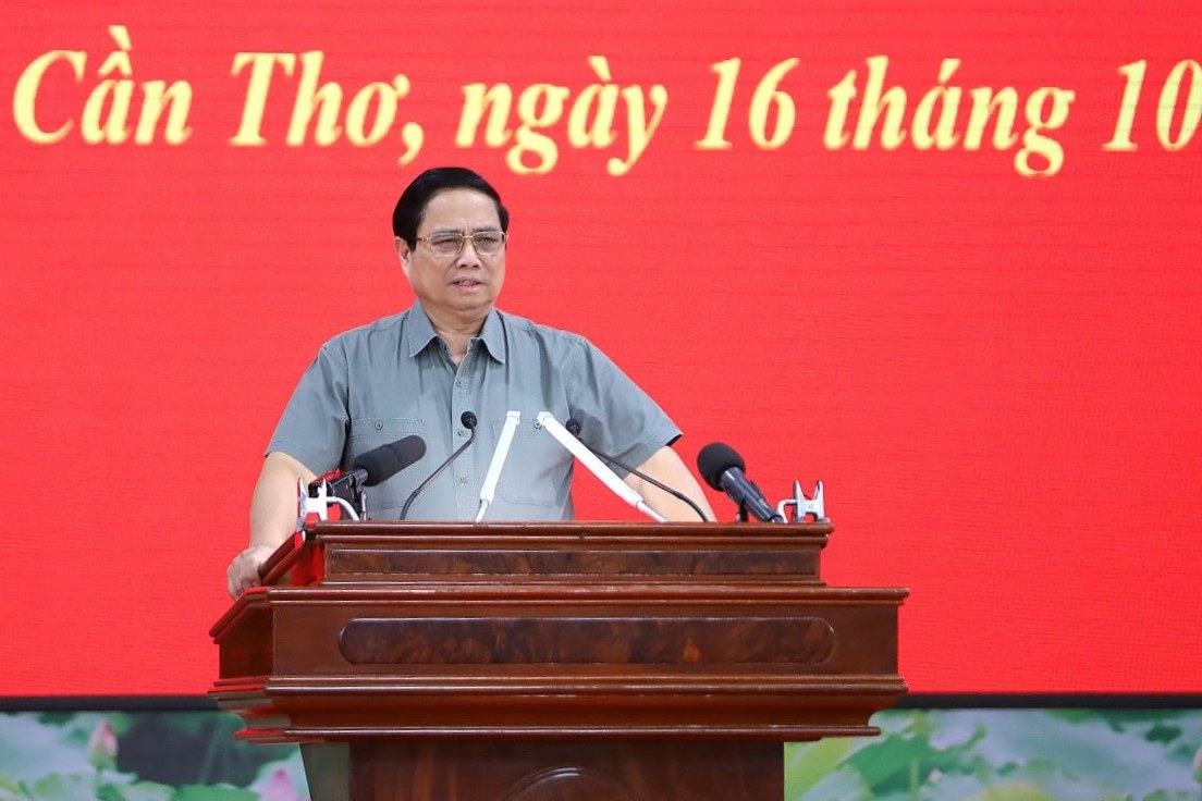 Thủ tướng Phạm Minh Chính phát biểu tại hội nghị. Ảnh: Tạ Quang