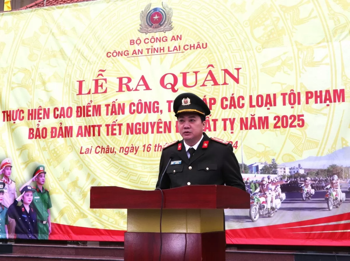 Lai Châu: Lễ ra quân đợt cao điểm trấn áp các loại tội phạm dịp Tết Nguyên đán Ất Tỵ 2025 Lai Châu: Lễ ra quân đợt cao điểm trấn áp các loại tội phạm dịp Tết Nguyên đán Ất Tỵ 2025