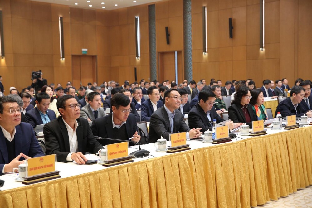 Lãnh đạo các bộ, ngành tham dự hội nghị. Ảnh: VGP/Đình Hải