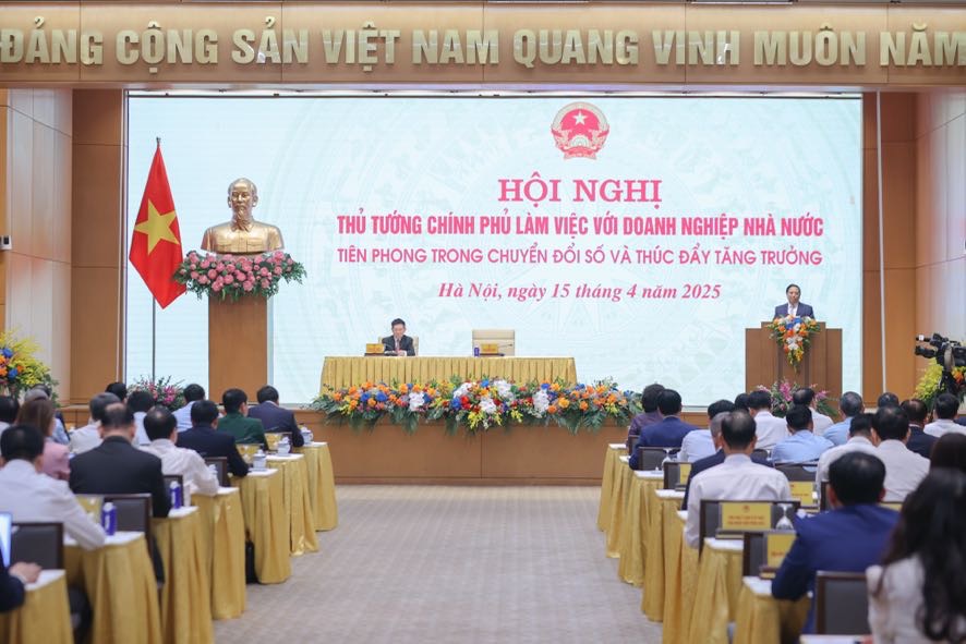Toàn cảnh hội nghị Thủ tướng Chính phủ làm việc với doanh nghiệp Nhà nước. Ảnh: VGP