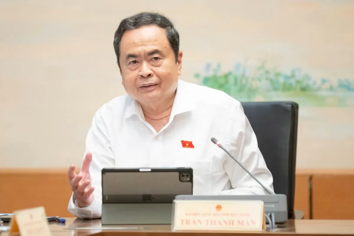 Chủ tịch Quốc hội Trần Thanh Mẫn phát biểu tại Tổ 13. Ảnh: Phạm Thắng