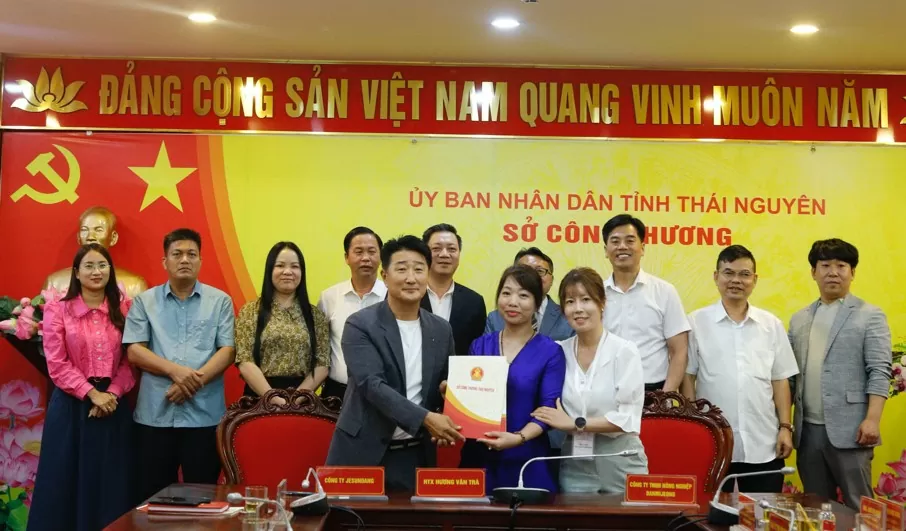 ký kết hợp tác thương mại giữa một số doanh nghiệp Hàn Quốc với các hợp tác xã chè tiêu biểu của tỉnh Thái Nguyên