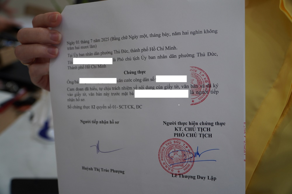 Hình ảnh con dấu riêng tại phường Thủ Đức. Ảnh: Anh Tú