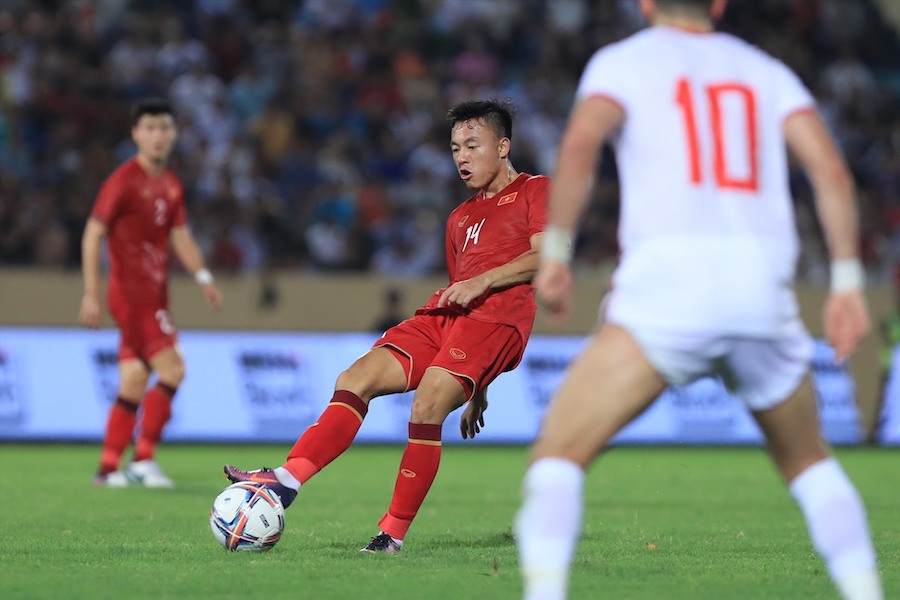 Tiền vệ Thái Sơn tìm lại phong độ trong màu áo U23 Việt Nam. Ảnh: Minh Dân