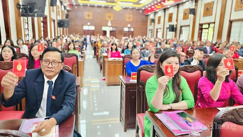 Các đại biểu nhất trí thông qua các nghị quyết đại hội