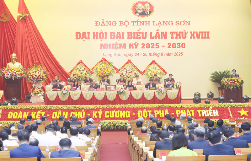 Đại hội Đại biểu Đảng bộ tỉnh Lạng Sơn lần thứ 18, nhiệm kỳ 2025 - 2030.