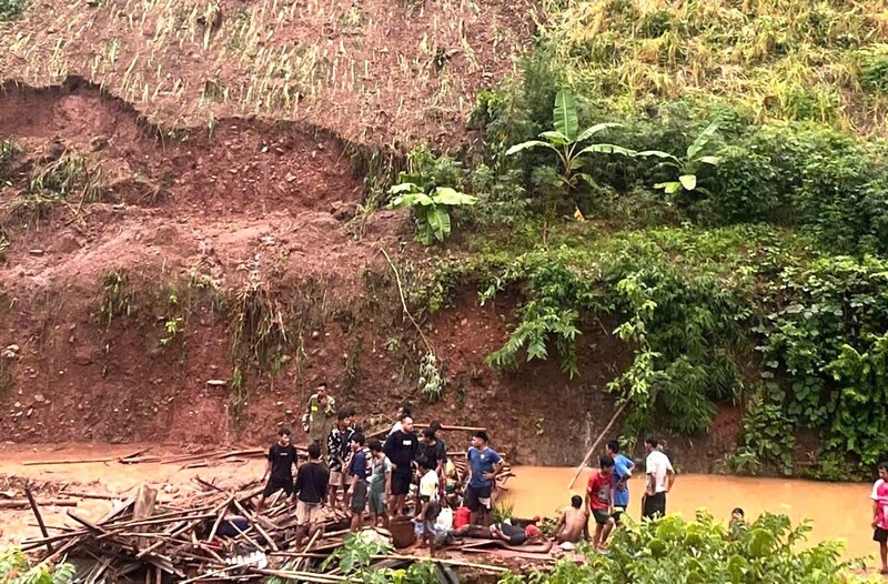 Hiện trường vụ sạt lở khiến 2 người tử vong. Ảnh: Đồn Biên phòng cửa khẩu Tén Tằn